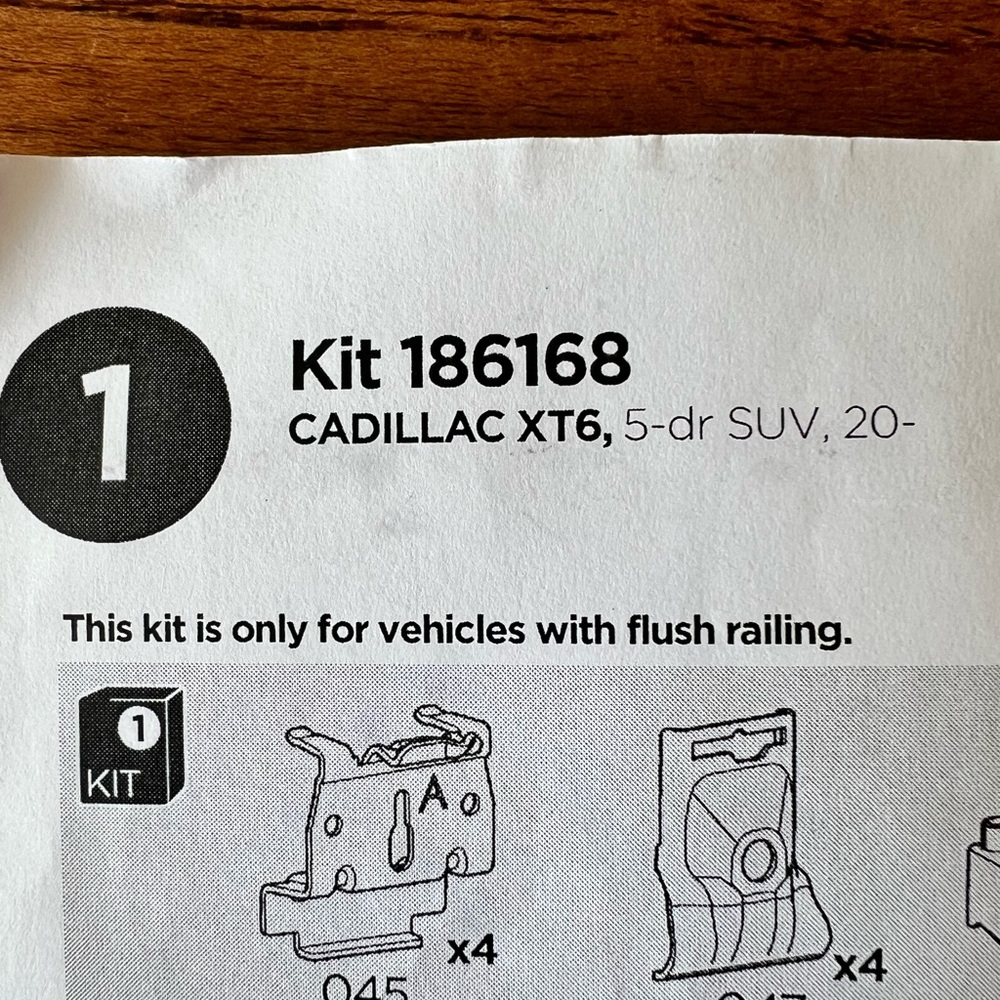 Thule Kit 186168 (Thule 6168 Fit Kit)  4-pack Cadillac XT6